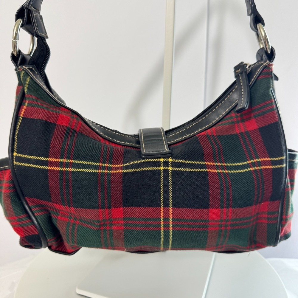 Vintage Y2K Tartan Plaid Preppy Dark Academia Rory Gilmore Shoulder Handbag - Picture 10 of 13
